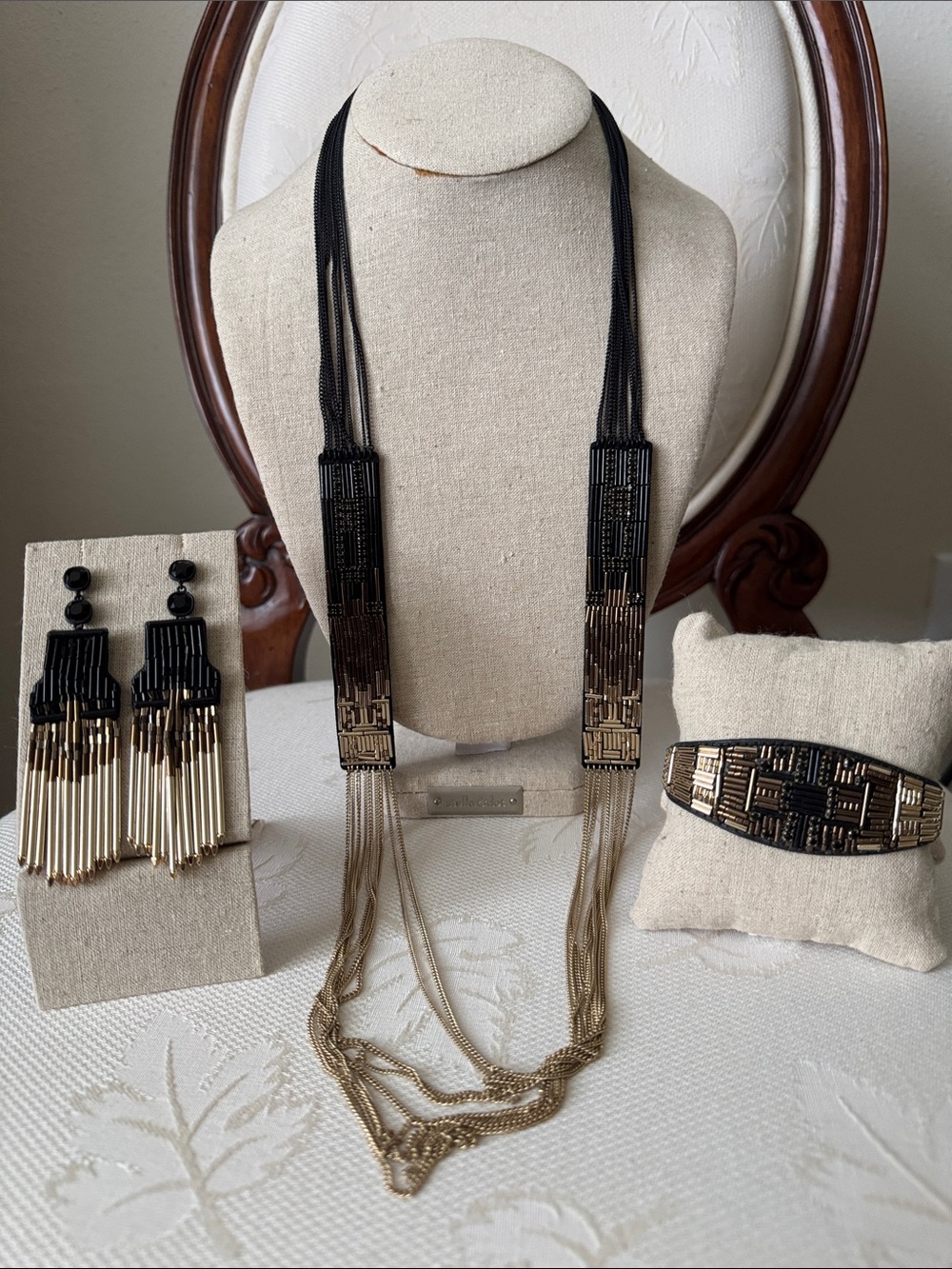 Stella & Dot Jasper Ombré Necklace, cuff and earrings